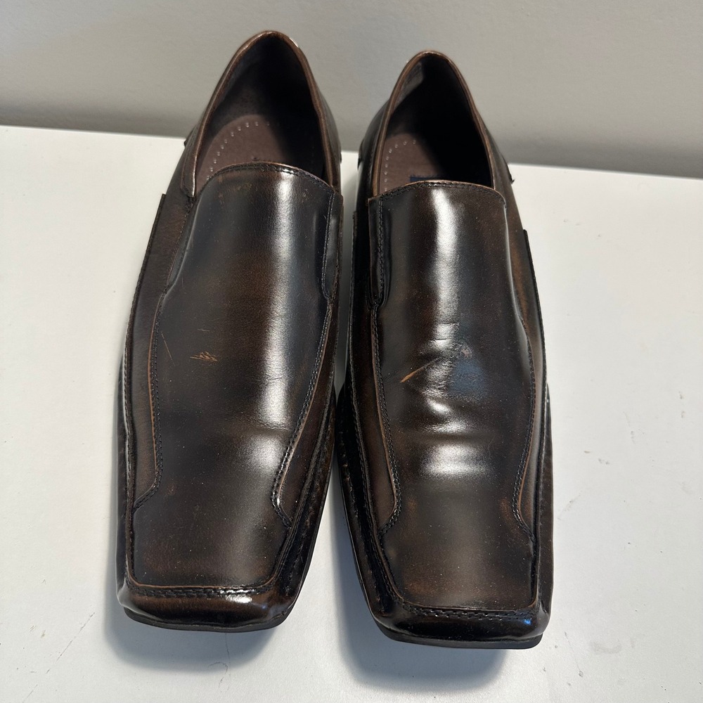 Giorgio‎ Brutini Brown Leather Loafers Dress Shoes Slip On Style sz 9
